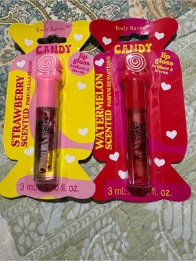 Candy Lip Gloss Duo — Strawberry Pink & Watermelon Red